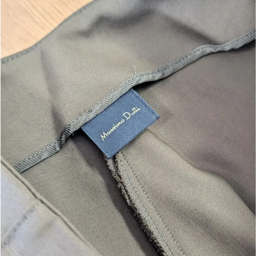 Massimo Dutti 5005/905/507 Trousers Womens 6 Green/Tan High-rise Ankle NWT